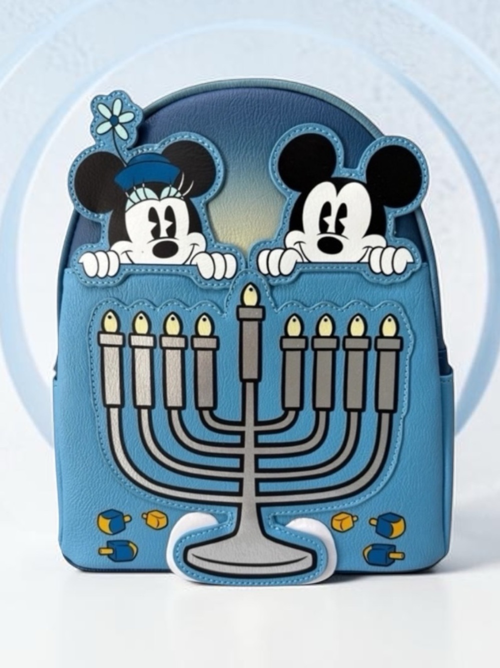 Loungefly Disney Mickey Minnie Hanukkah Menorah Light-Up Mini Backpack NWT
